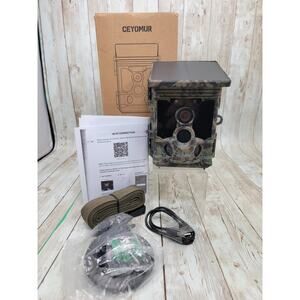 CEYOMUR Solar Wildlife Camera 4K 30fps, WiFi Bluetooth 46MP Trail Camera, 120° D